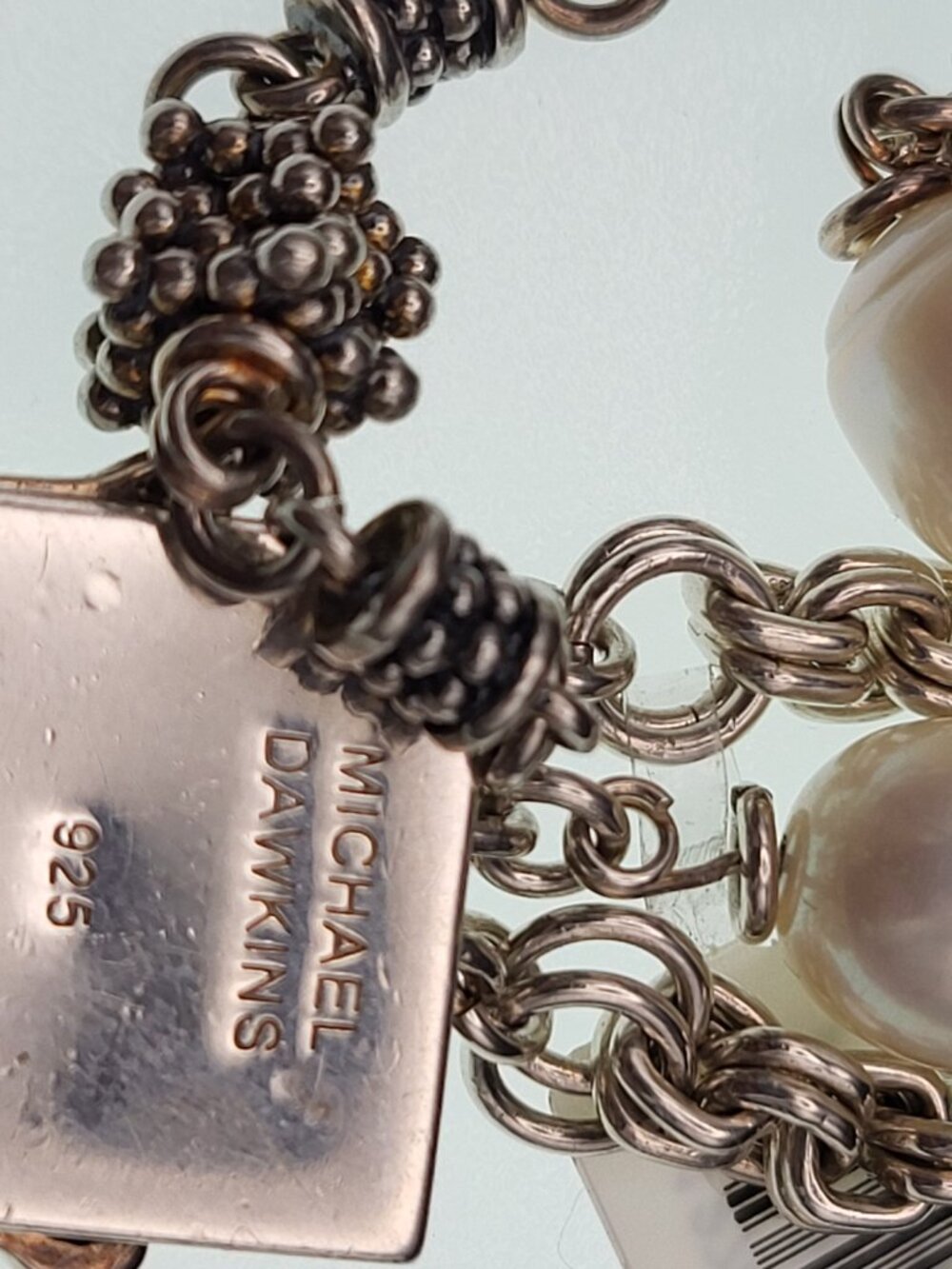 Michael Dawkins Starry Night Silver & Pearl Bracelet - Picture 5 of 8